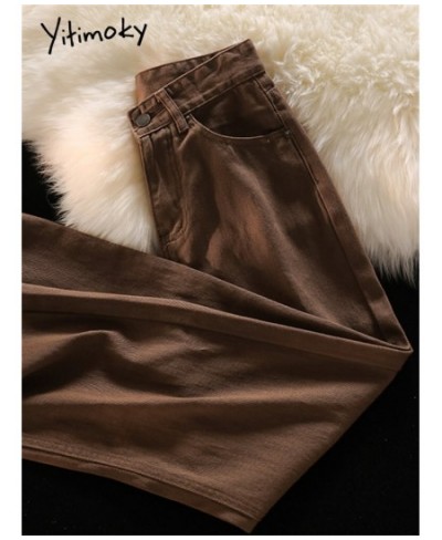 Brown High Waisted Jeans for Women 2023 New Fashion Wide Leg Jeans Vintage Streetwear Straight Casual Y2k Denim Pants $68.53 ...