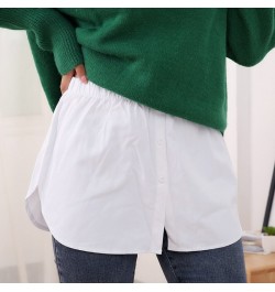 Women Girls Shirt Blouse Extender Adjustable Layering Faux Top Lower Sweep Mini Skirt False Hemline Half Length Splitting for...