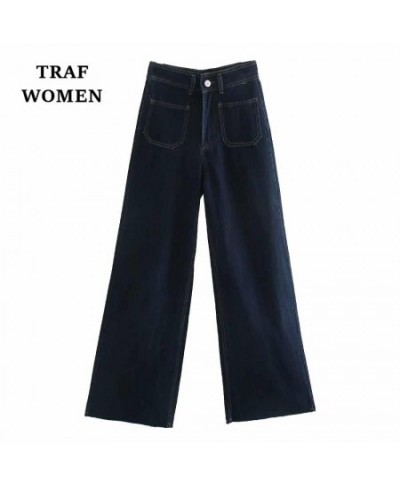 WOMEN 2023 New Spring Pocket Decoration High Waist Jeans Casual Design Retro Female Elegant Jeans Mujer 7513255 $59.48 - Jeans