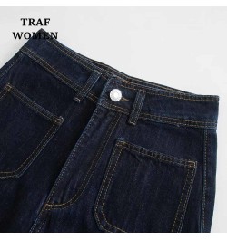 WOMEN 2023 New Spring Pocket Decoration High Waist Jeans Casual Design Retro Female Elegant Jeans Mujer 7513255 $59.48 - Jeans