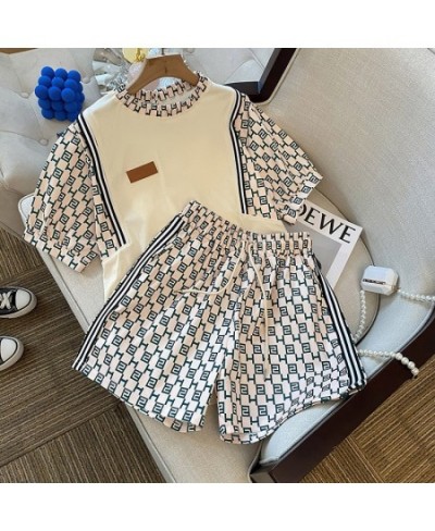 Casual Vintage Suit For Women 2022 Summer Contrast Short-sleeved Shirt Crop Tops + High Waist Wide-leg Shorts Two-piece Sets ...