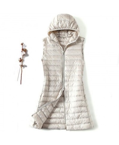 Winter Women Down Jackets Ultra Light Long Hooded Vest Casual Waistcoat Autumn Coat Slim Parkas ED913 $52.73 - Jackets & Coats