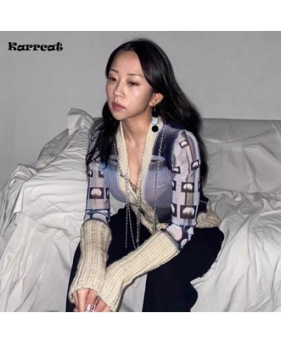 Fairycore Mesh Patchwork Cardigan Korean Fashion Designer Clothes Grunge Aesthetics Knitwear Harajuku E-girl Streetwear $44.4...