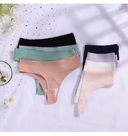 Womens Cotton Panties Sexy Low Waist Thongs Striped Solid Underpants Female Comfortable G-String Intimate Lingerie $9.52 - Un...