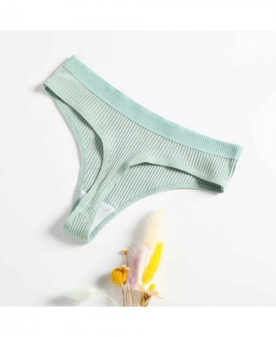 Womens Cotton Panties Sexy Low Waist Thongs Striped Solid Underpants Female Comfortable G-String Intimate Lingerie $9.52 - Un...