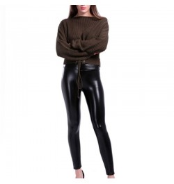 Fashion Leather Pencil Pants Street Casual Chaparajos Outfit Women Slim Trousers Blegging Pants Lederhose $24.99 - Bottoms