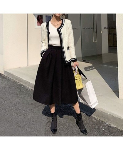 Streetwear High Waist Solid Color Long Skirts for Women Fashion 2023 Korean Women's Clothes Loose Fashion A-line Skirt 2023 $...