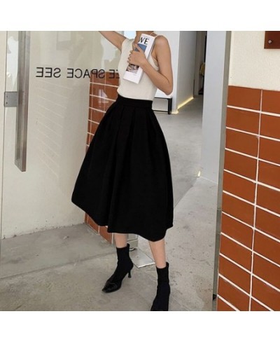 Streetwear High Waist Solid Color Long Skirts for Women Fashion 2023 Korean Women's Clothes Loose Fashion A-line Skirt 2023 $...