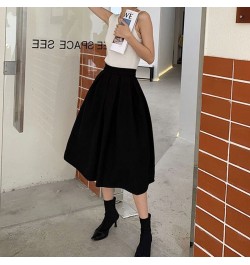 Streetwear High Waist Solid Color Long Skirts for Women Fashion 2023 Korean Women's Clothes Loose Fashion A-line Skirt 2023 $...