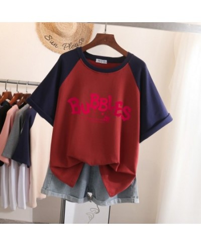 100% Cotton L-3XL T Shirt Plus size Print Tshirt Short Sleeve Patchwork Women Top Summer Couple O Neck Oversize T Shirts $35....