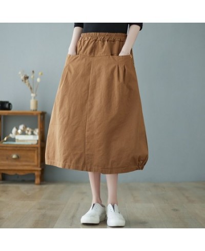 2023 Mori Girl's Summer Ball Gown Skirts Pockets Office Lady High Waist Work Midi Skirts Fashion Women Casual Skirts $37.90 -...