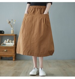 2023 Mori Girl's Summer Ball Gown Skirts Pockets Office Lady High Waist Work Midi Skirts Fashion Women Casual Skirts $37.90 -...