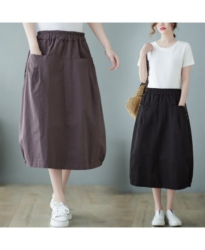 2023 Mori Girl's Summer Ball Gown Skirts Pockets Office Lady High Waist Work Midi Skirts Fashion Women Casual Skirts $37.90 -...