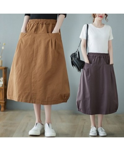 2023 Mori Girl's Summer Ball Gown Skirts Pockets Office Lady High Waist Work Midi Skirts Fashion Women Casual Skirts $37.90 -...