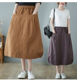 2023 Mori Girl's Summer Ball Gown Skirts Pockets Office Lady High Waist Work Midi Skirts Fashion Women Casual Skirts $37.90 -...