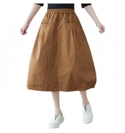 2023 Mori Girl's Summer Ball Gown Skirts Pockets Office Lady High Waist Work Midi Skirts Fashion Women Casual Skirts $37.90 -...