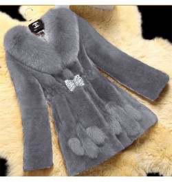 Oversize Women's Winter Plush Coat Female Thick Fur Warm Jackets 2022 New V-neck Faux Fur Collar Clothes Comfort Furry Coats ...