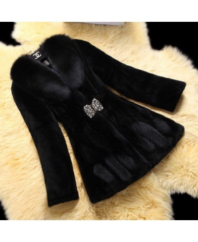 Oversize Women's Winter Plush Coat Female Thick Fur Warm Jackets 2022 New V-neck Faux Fur Collar Clothes Comfort Furry Coats ...