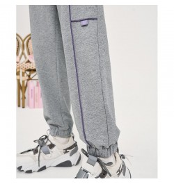 Women Sweatpants 2022 Autumn Elastic Waist Trousers Solid Contrast Color Chic Casual Streetwear Jogger $50.82 - Pants & Capris