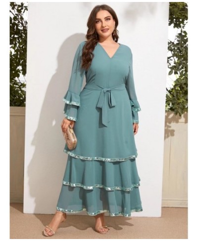 Women's Plus Size Large Maxi Dresses Chic Elegant 2022 Long Sleeve Female Oversize Muslim Evening Party Festival Clothing $77...