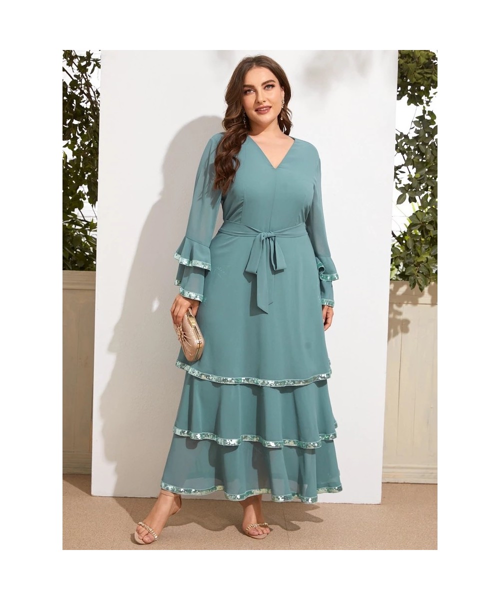 Women's Plus Size Large Maxi Dresses Chic Elegant 2022 Long Sleeve Female Oversize Muslim Evening Party Festival Clothing $77...