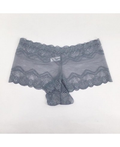 2022 Lingerie Ladies Underwear M-XL Sexy Transparent Lace Boyshort Women Panties $12.09 - Underwear