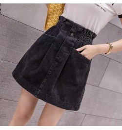 Elastic High Waist Denim Skirt 2023 Woman Skirts Mini Jean Skirts Pockets Casual Streetwear Female A-line Sexy Black Skirts $...