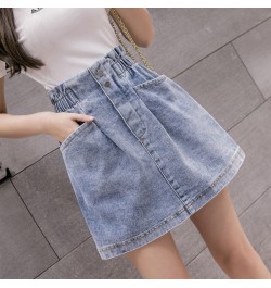 Elastic High Waist Denim Skirt 2023 Woman Skirts Mini Jean Skirts Pockets Casual Streetwear Female A-line Sexy Black Skirts $...