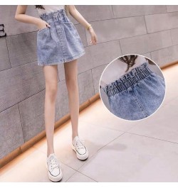 Elastic High Waist Denim Skirt 2023 Woman Skirts Mini Jean Skirts Pockets Casual Streetwear Female A-line Sexy Black Skirts $...