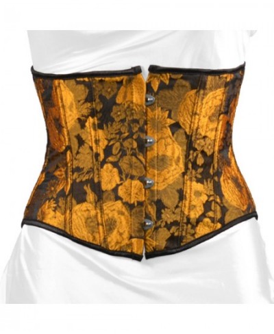 9inch Short Section 4 Clasps Floral Embroidery Underbust Corset with 12pcs Plastic Bones $37.80 - Underwear