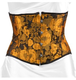 9inch Short Section 4 Clasps Floral Embroidery Underbust Corset with 12pcs Plastic Bones $37.80 - Underwear