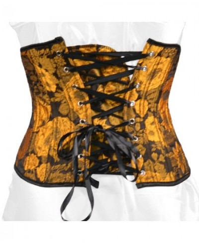 9inch Short Section 4 Clasps Floral Embroidery Underbust Corset with 12pcs Plastic Bones $37.80 - Underwear