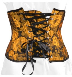 9inch Short Section 4 Clasps Floral Embroidery Underbust Corset with 12pcs Plastic Bones $37.80 - Underwear