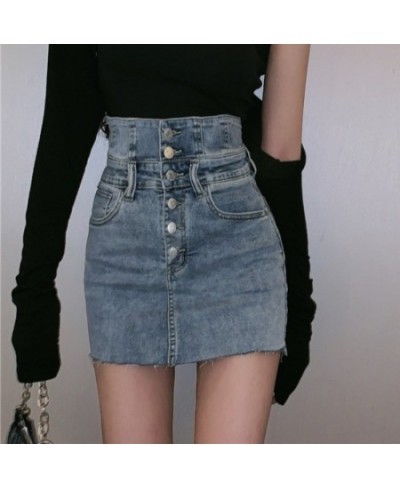 Denim Skirt Female Design Sense High Waist Short Skirt 2022 New Spring and Autumn Thin Package Hip Skirt Wild A-line Skirt $3...