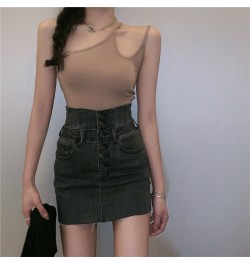 Denim Skirt Female Design Sense High Waist Short Skirt 2022 New Spring and Autumn Thin Package Hip Skirt Wild A-line Skirt $3...