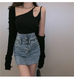 Denim Skirt Female Design Sense High Waist Short Skirt 2022 New Spring and Autumn Thin Package Hip Skirt Wild A-line Skirt $3...