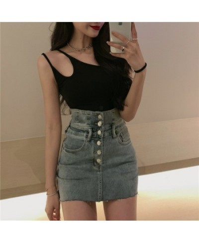 Denim Skirt Female Design Sense High Waist Short Skirt 2022 New Spring and Autumn Thin Package Hip Skirt Wild A-line Skirt $3...