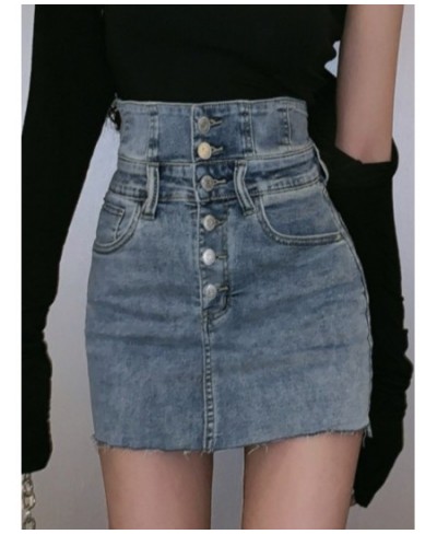 Denim Skirt Female Design Sense High Waist Short Skirt 2022 New Spring and Autumn Thin Package Hip Skirt Wild A-line Skirt $3...