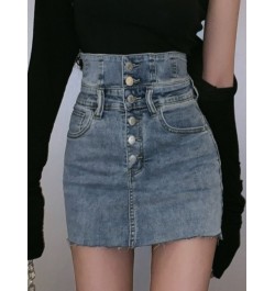 Denim Skirt Female Design Sense High Waist Short Skirt 2022 New Spring and Autumn Thin Package Hip Skirt Wild A-line Skirt $3...