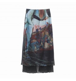 Print Tulle Skirt Woman High Waist Long Skirt Women Vintage Midi Skirts for Women Summer 2023 Mesh Evening Women Skirt Sets $...