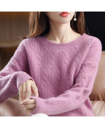 Autumn Winter Thick Solid Office Lady Women's Clothing O-Neck Leisure Loose Slight Strech Multiple Colour Pullovers Keep Warm...