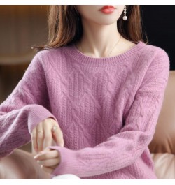 Autumn Winter Thick Solid Office Lady Women's Clothing O-Neck Leisure Loose Slight Strech Multiple Colour Pullovers Keep Warm...