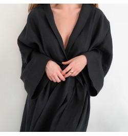 Cotton Home Robes For Women Long Robe Costume Sleepwear Vintage Female Lounge Wear Pijama Robe Cotton Linen Homme Robe $49.68...