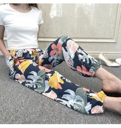 Women Casual Print Palazzo Pants Summer Loose Sleep Pyjama Pants Wide Leg Casual Outdoor Pants Thin Shorts Cropped Pants $28....