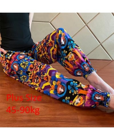 Women Casual Print Palazzo Pants Summer Loose Sleep Pyjama Pants Wide Leg Casual Outdoor Pants Thin Shorts Cropped Pants $28....