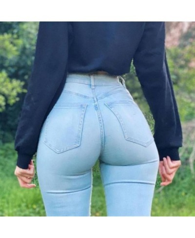 High Waist Jeans for Women Butt Baggy Ankle-Length Pants Curvy Skinny Jeans Tummy Control Colombian Elasticity Jeans $48.19 -...