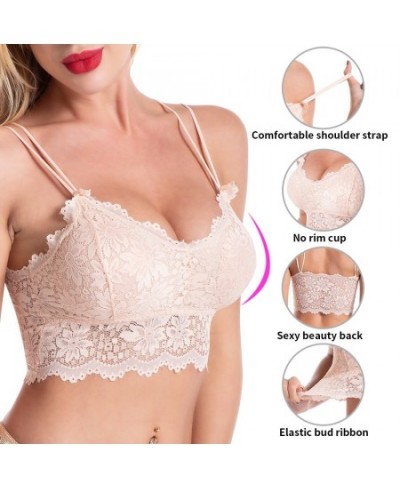 Lace Bra Top Women Push up Sexy Lingerie Wireless Plus Size Bralette Strapless Wrapped Chest Underwear Femme Crop Tank 2023 $...