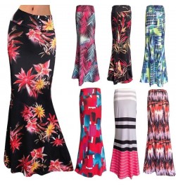 S-3xl Elastic High-waist Printed Fishtail Maxi Skirt Women 2023 Summer Printed Long Skirt Women Autumn Printed Skirts $27.96 ...