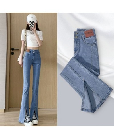 Split jeans woman The new listing style in spring and autumn of 2023 straight tube high waist thin wide leg slit micro horn $...