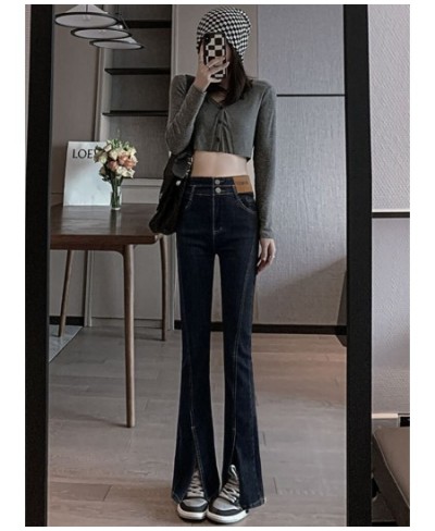 Split jeans woman The new listing style in spring and autumn of 2023 straight tube high waist thin wide leg slit micro horn $...